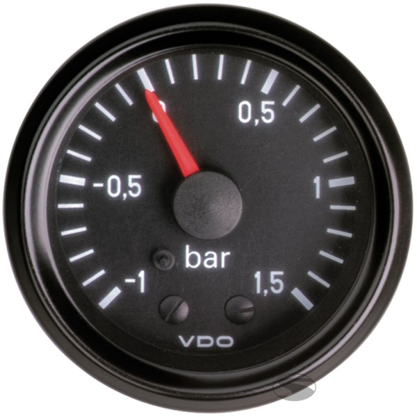 VDO Turborõhu näidik, -1 - 1,5bar, "INTERNATIONAL", mehhaaniline VDO Turborõhu näidik, -1 - 1,5bar, "INTERNATIONAL", mehhaaniline